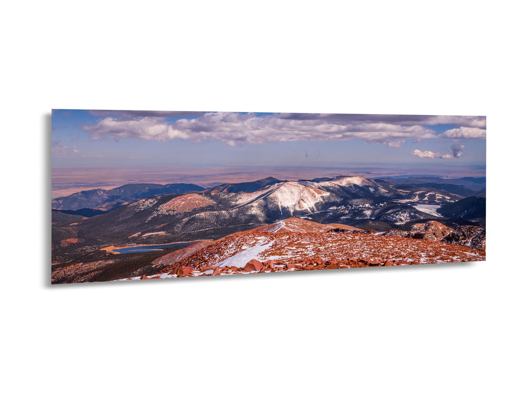 Dusted Ridges: Pikes Peak Summit Colorado Springs Photography Wall Art