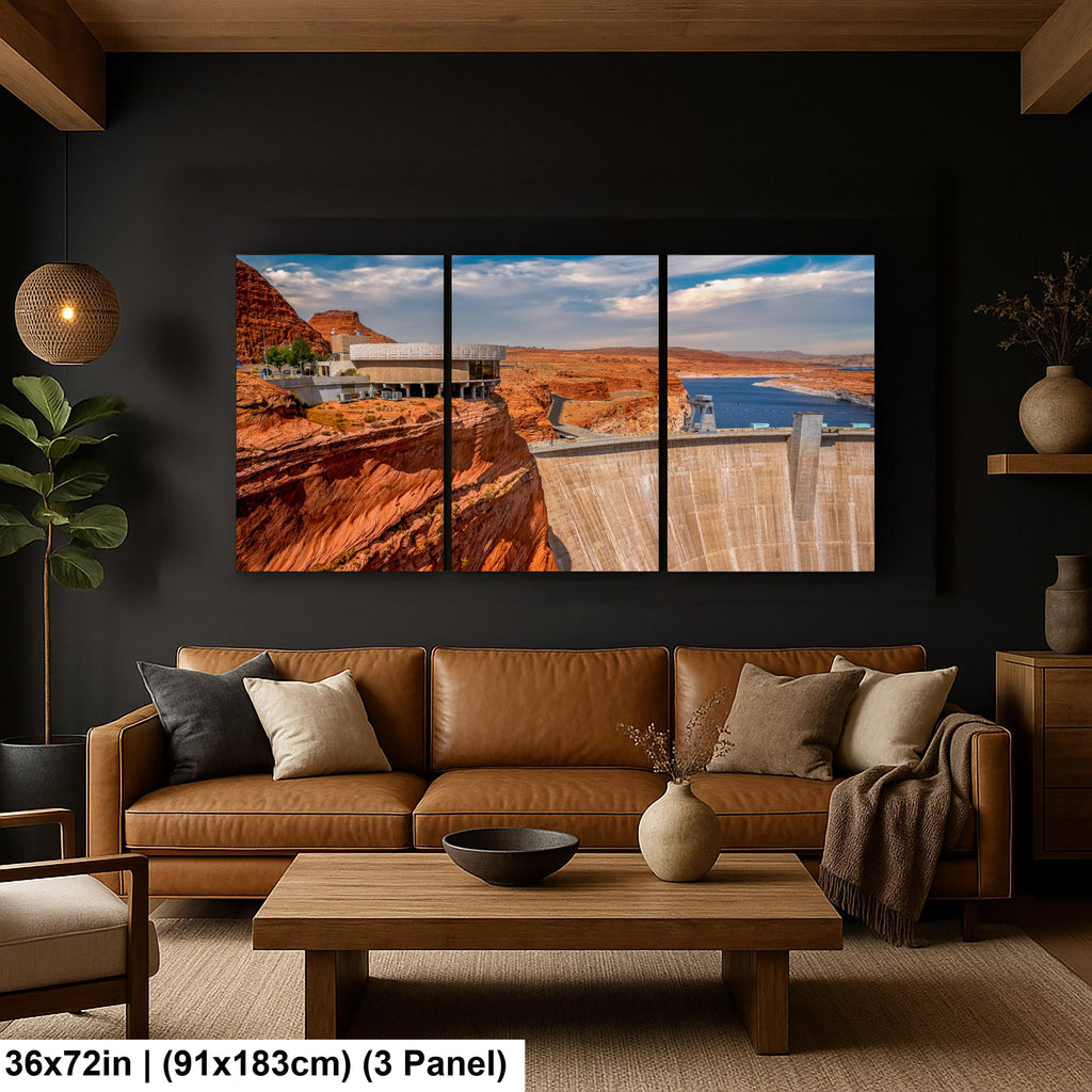Glen Canyon Dam Overlooking Lake Powell Arizona Photography Print, Red Rock Desert Wall Art