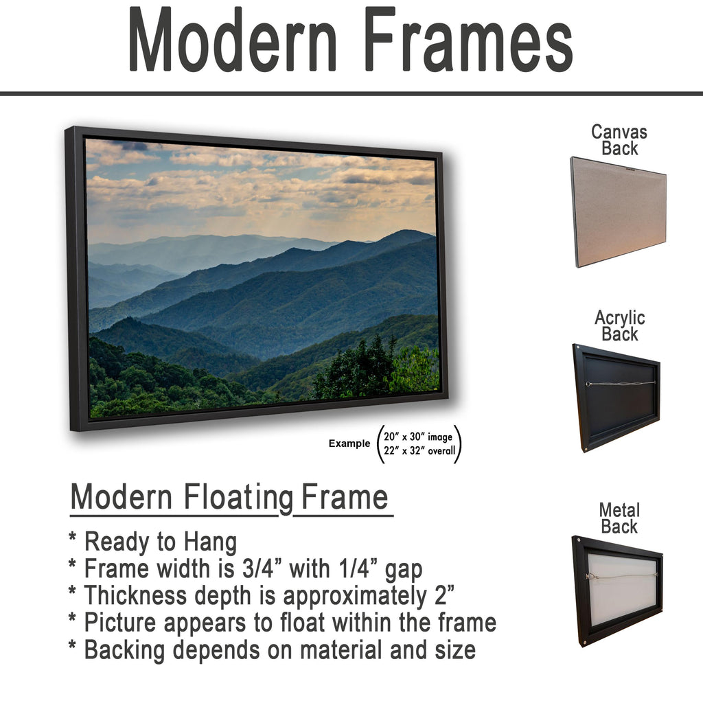 Mountain Waves: Scenic View Great Smoky Mountains Tennessee Photo Wall Art
