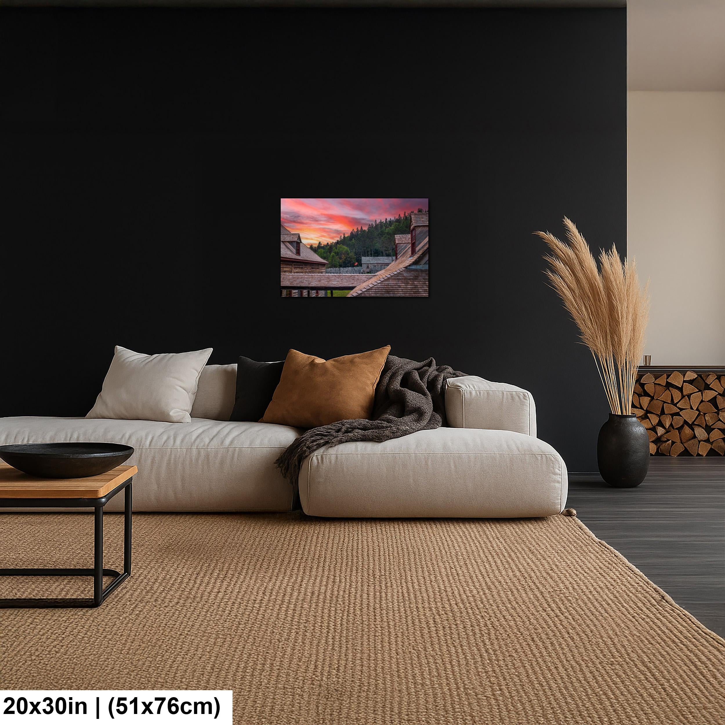 Grand Portage Historic Fort at Sunset Photography Print, Grand Marais Minnesota Wall Art, Rustic Cabin Decor