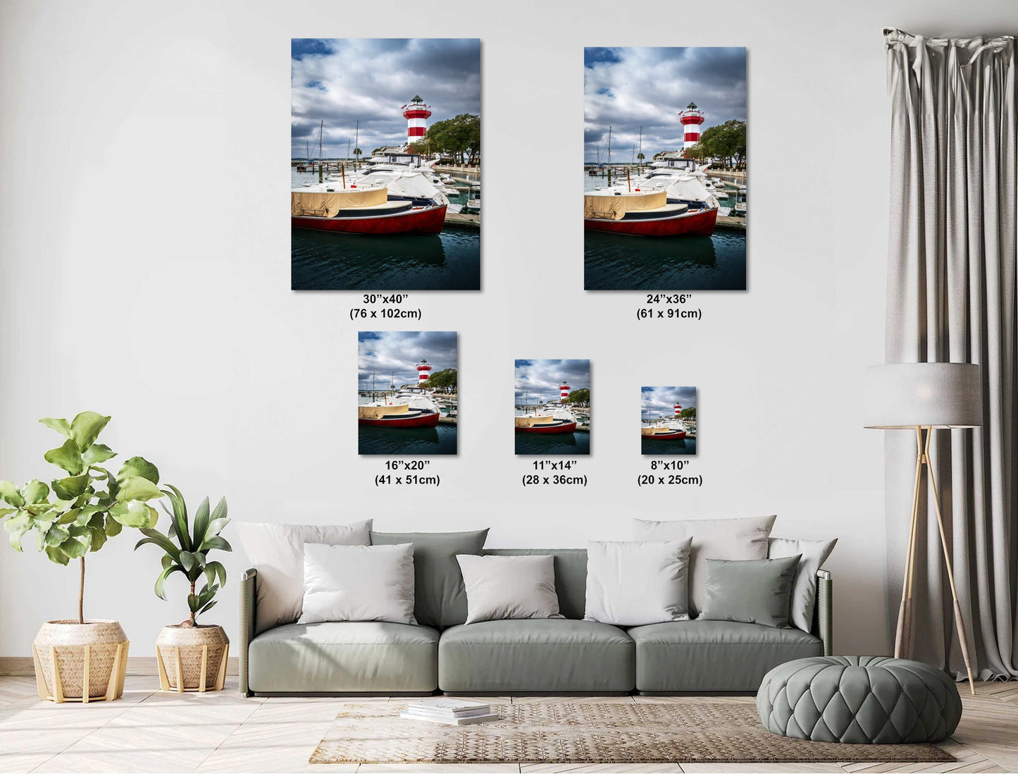 Harbour Town Lighthouse Print - Nautical Wall Art | South Carolina Marina Decor