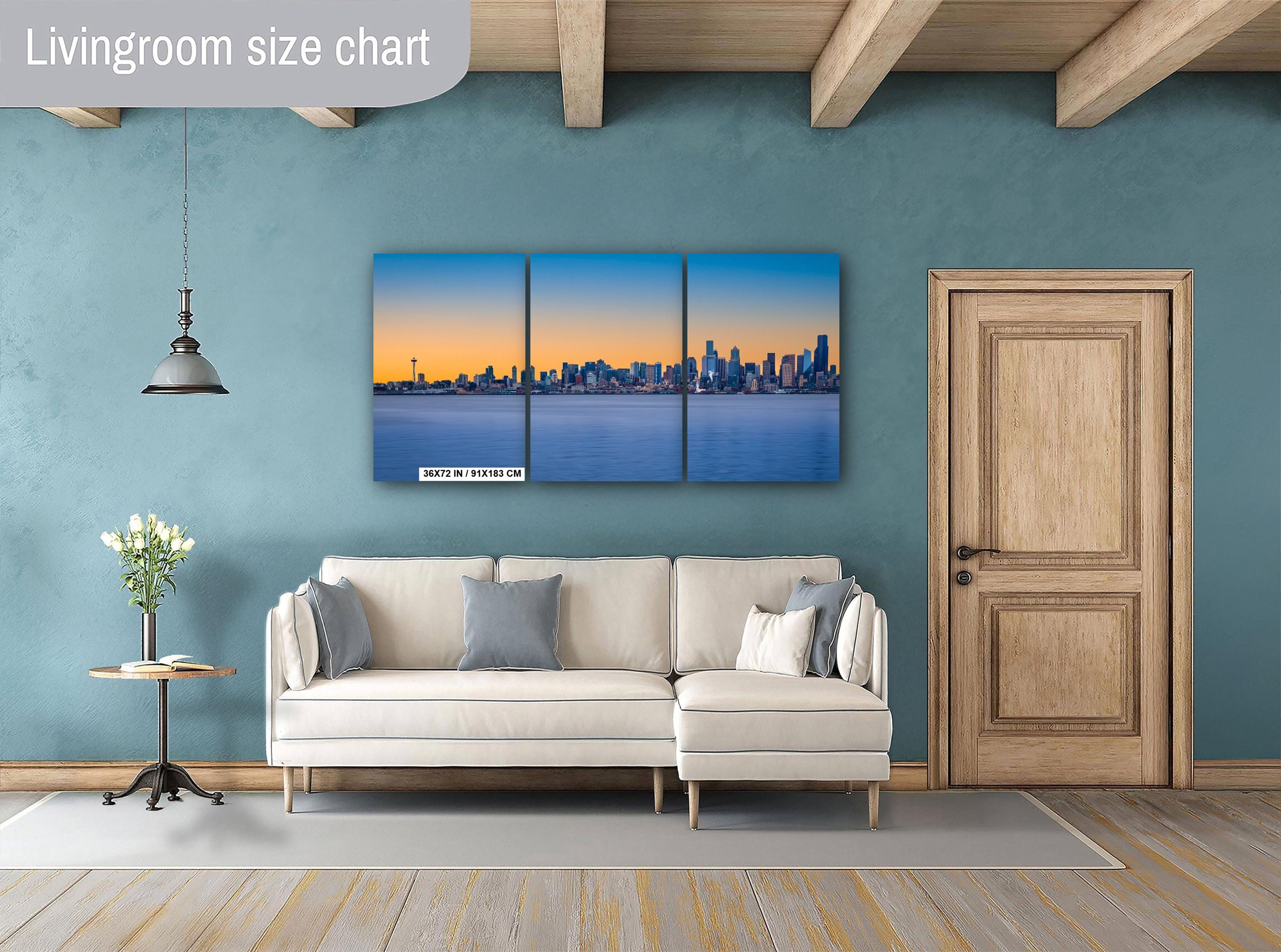 Seattle Skyline Golden Hour Print: Space Needle, Elliott Bay Wall Art