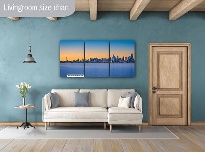 Seattle Skyline Golden Hour Print: Space Needle, Elliott Bay Panorama