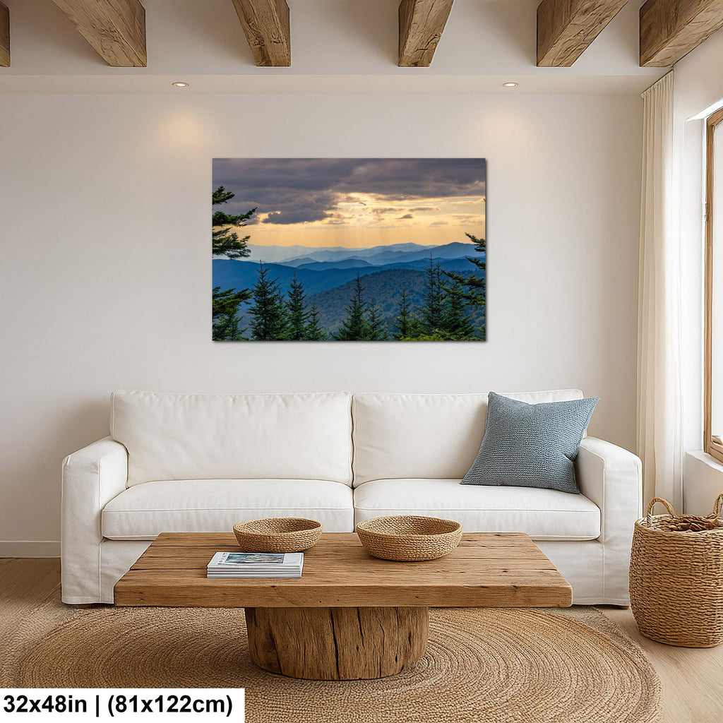 Smoky Horizon: Mountain View Great Smoky Mountains Tennessee Photo Wall Art