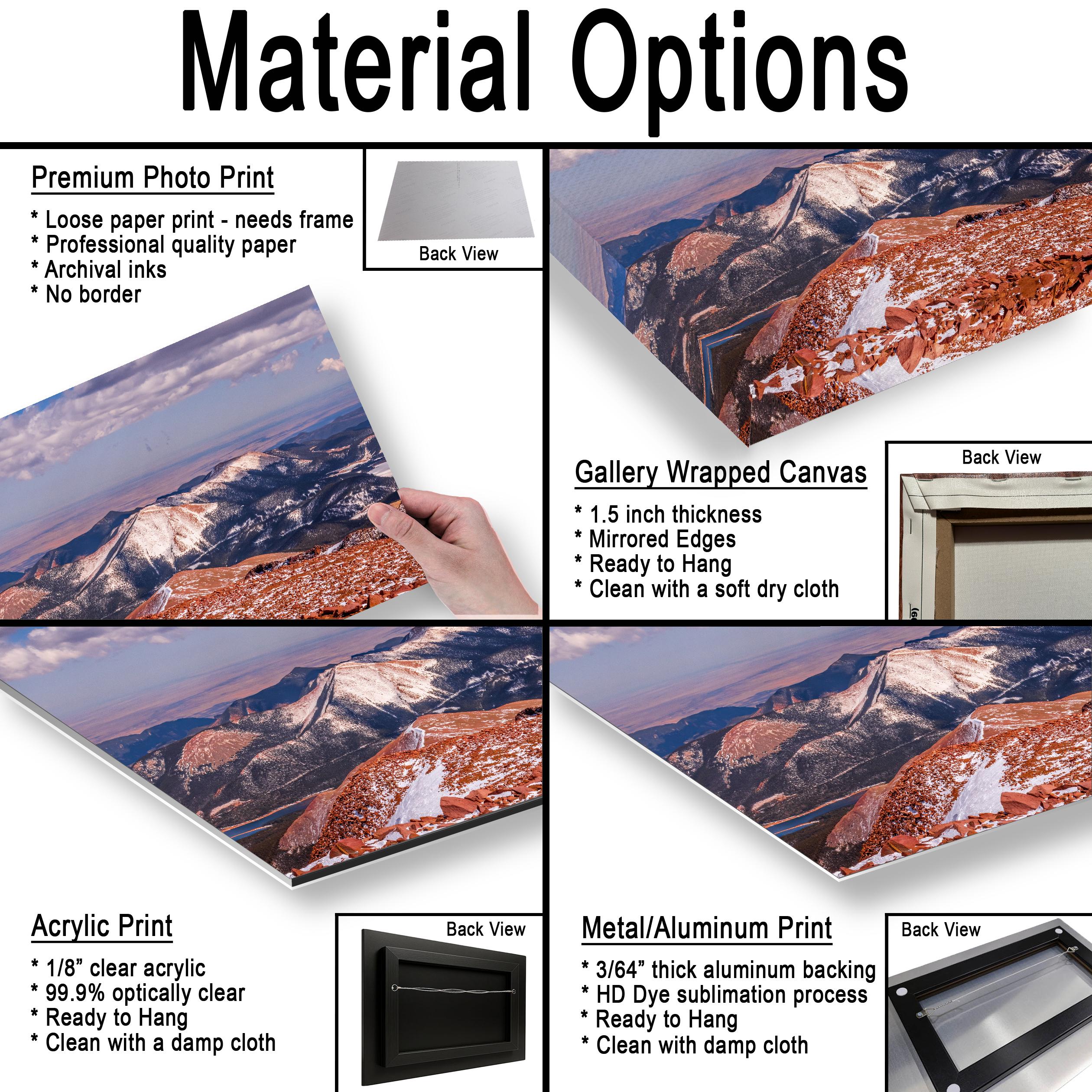 Dusted Ridges: Pikes Peak Summit Colorado Springs Photography Wall Art