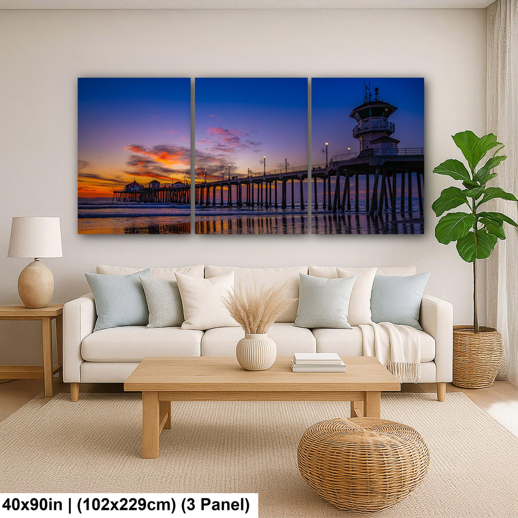 Pacific Glow: Huntington Beach Pier California Coastal Photography Wall Art