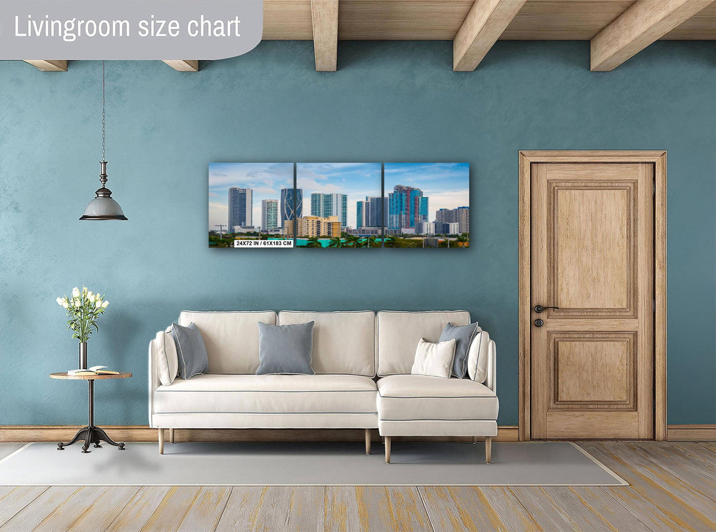 Miami Skyline Canvas Print - Downtown Miami Wall Art | Biscayne Bay Panorama