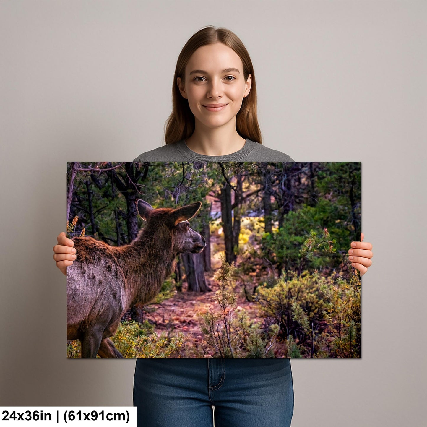 Elk In The Forest, Grand Canyon National Park Arizona, Photography Print Wall Art, Wildlife Nature