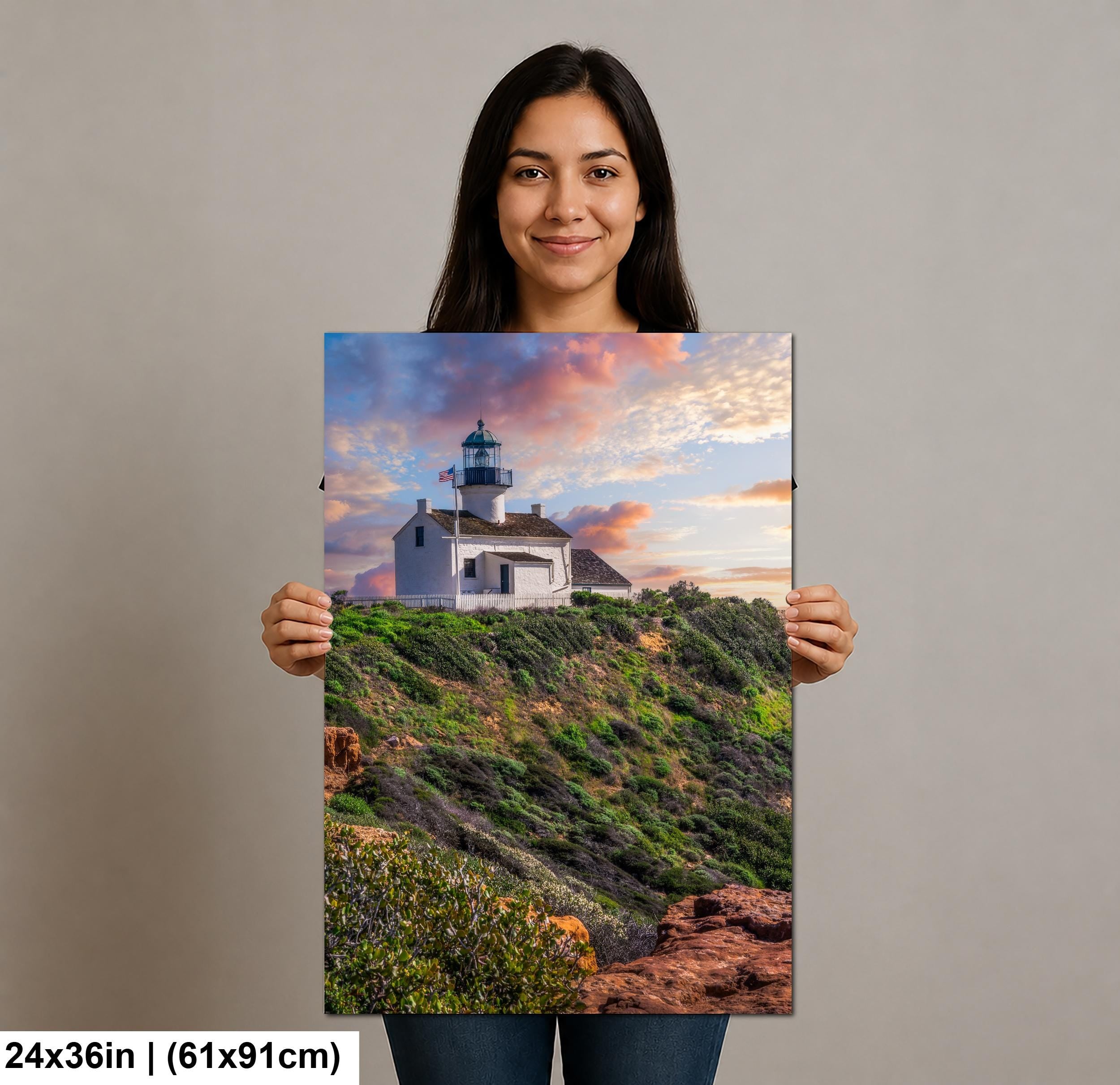 Beacon at Sunset: Point Loma Lighthouse San Diego California Photo Wall Art