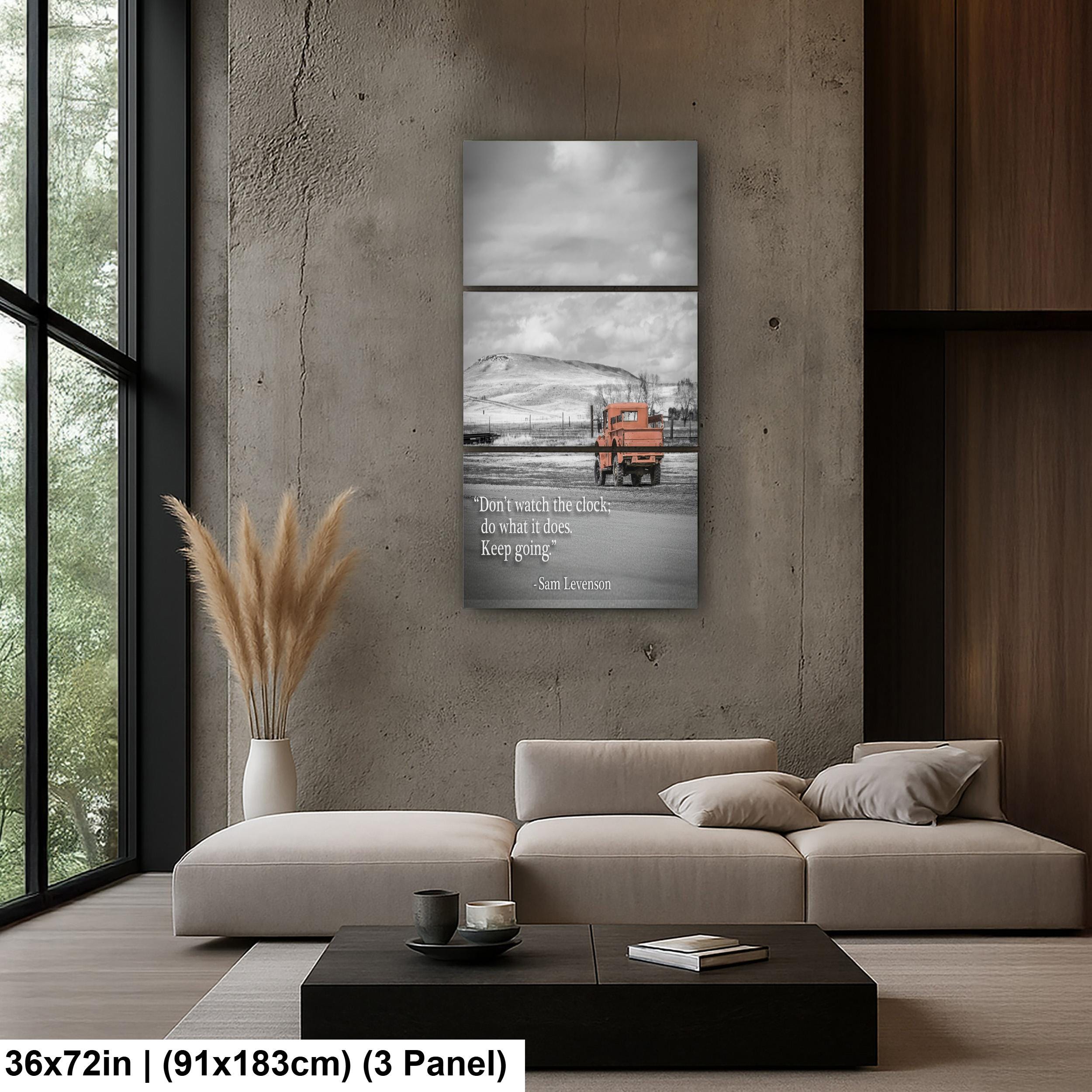 Vintage Truck Wall Art - Inspirational Sam Levenson Quote Orange Truck Photo Print