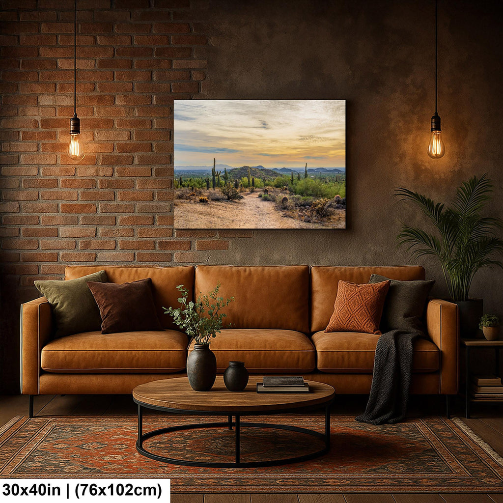 Sonoran Desert Trail at Sunset Photography Print, Usery Mountain Regional Park Mesa Arizona Wall Art Home Decor