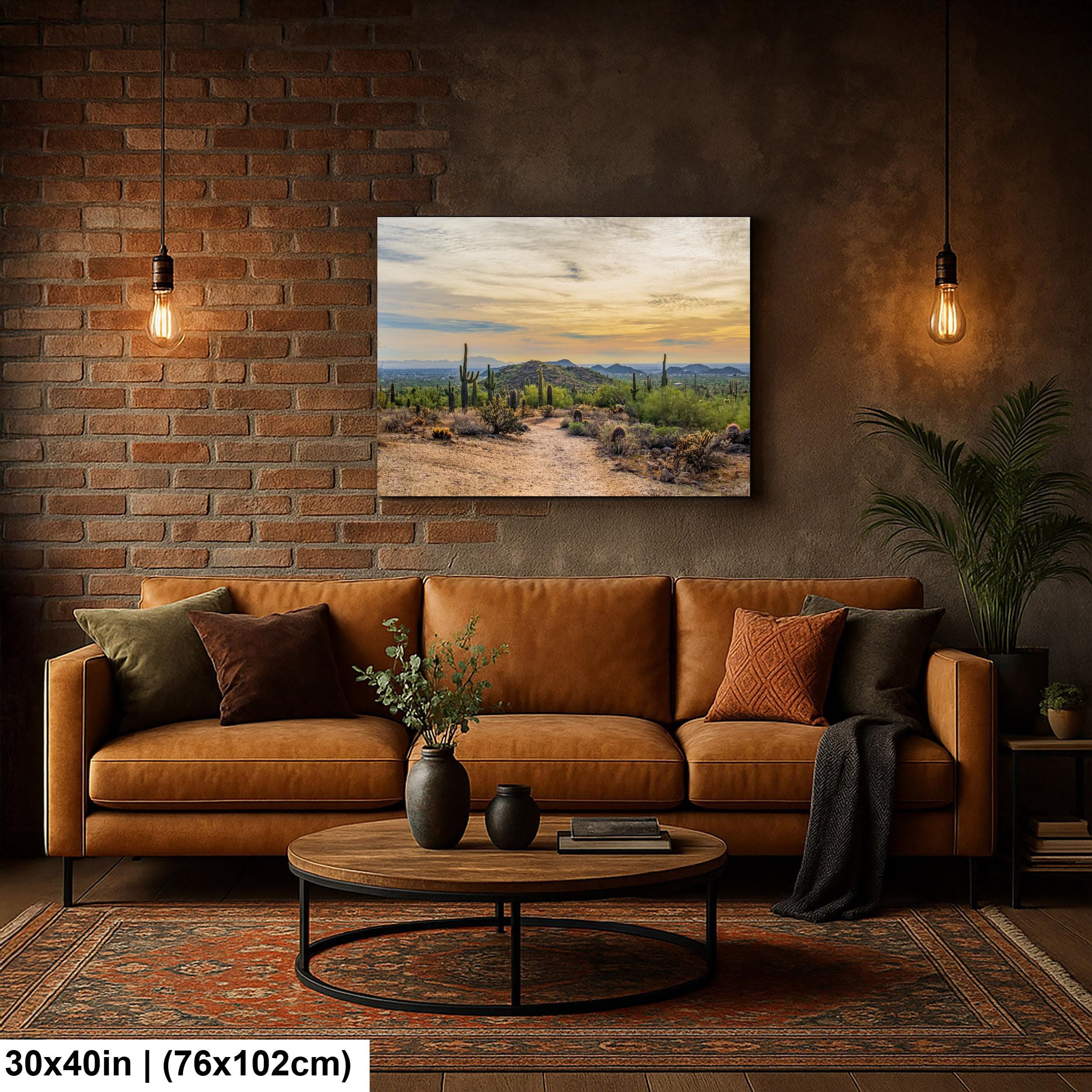Sonoran Desert Trail at Sunset Photography Print, Usery Mountain Regional Park Mesa Arizona Wall Art Home Decor