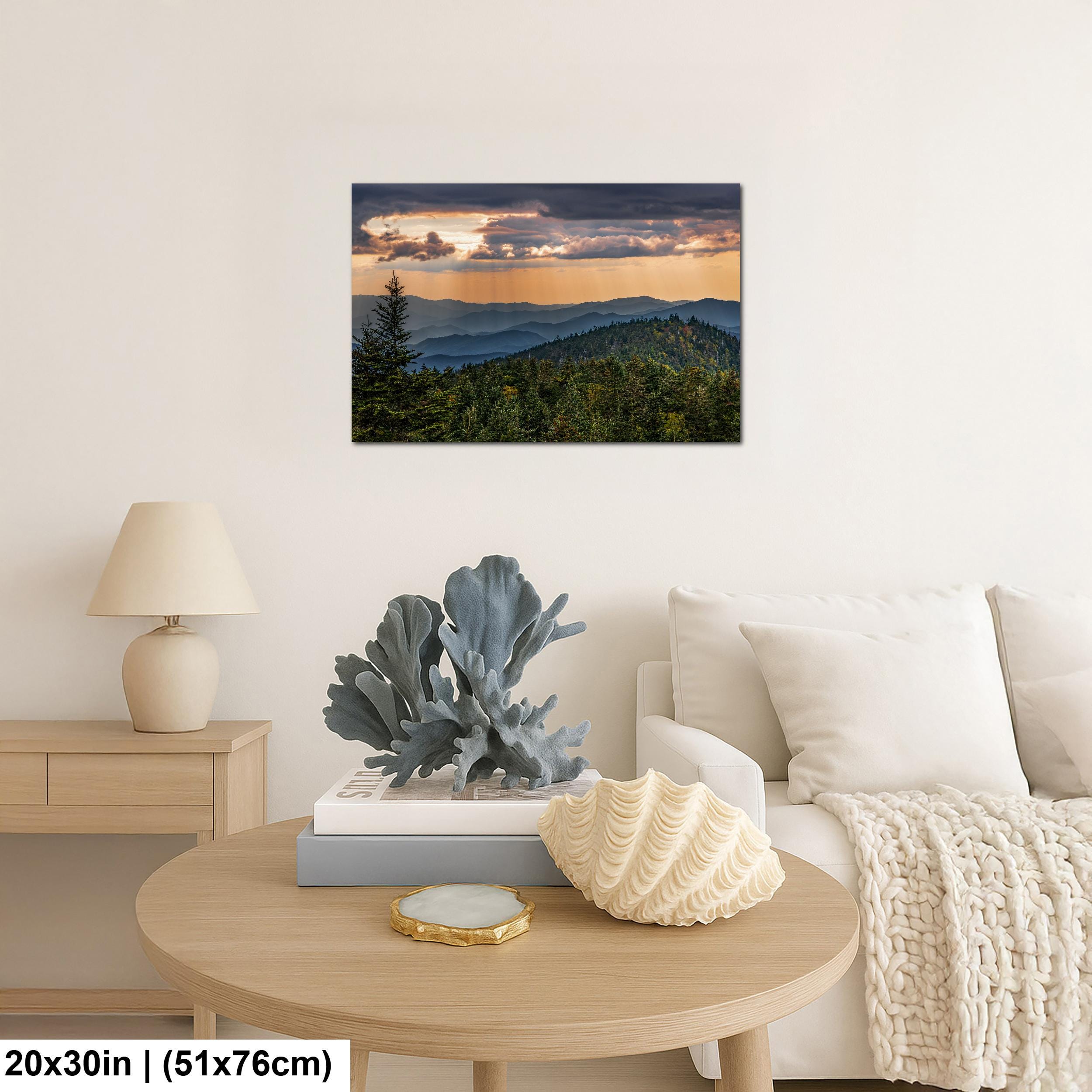 Mountain Sunbeams: Great Smoky Mountains Tennessee Landscape Photo Wall Art