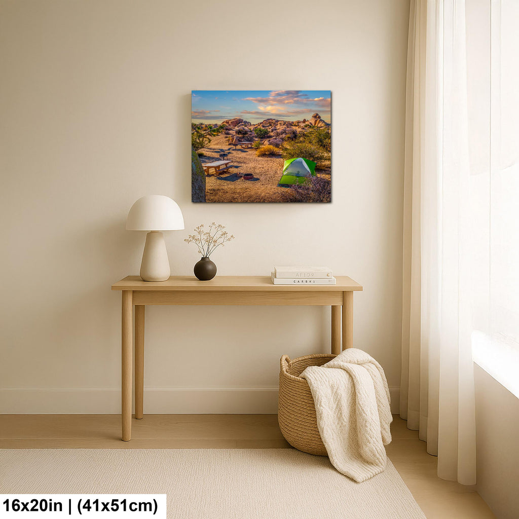 Desert Campsite at Sunset Joshua Tree National Park California Wall Art Photography Print