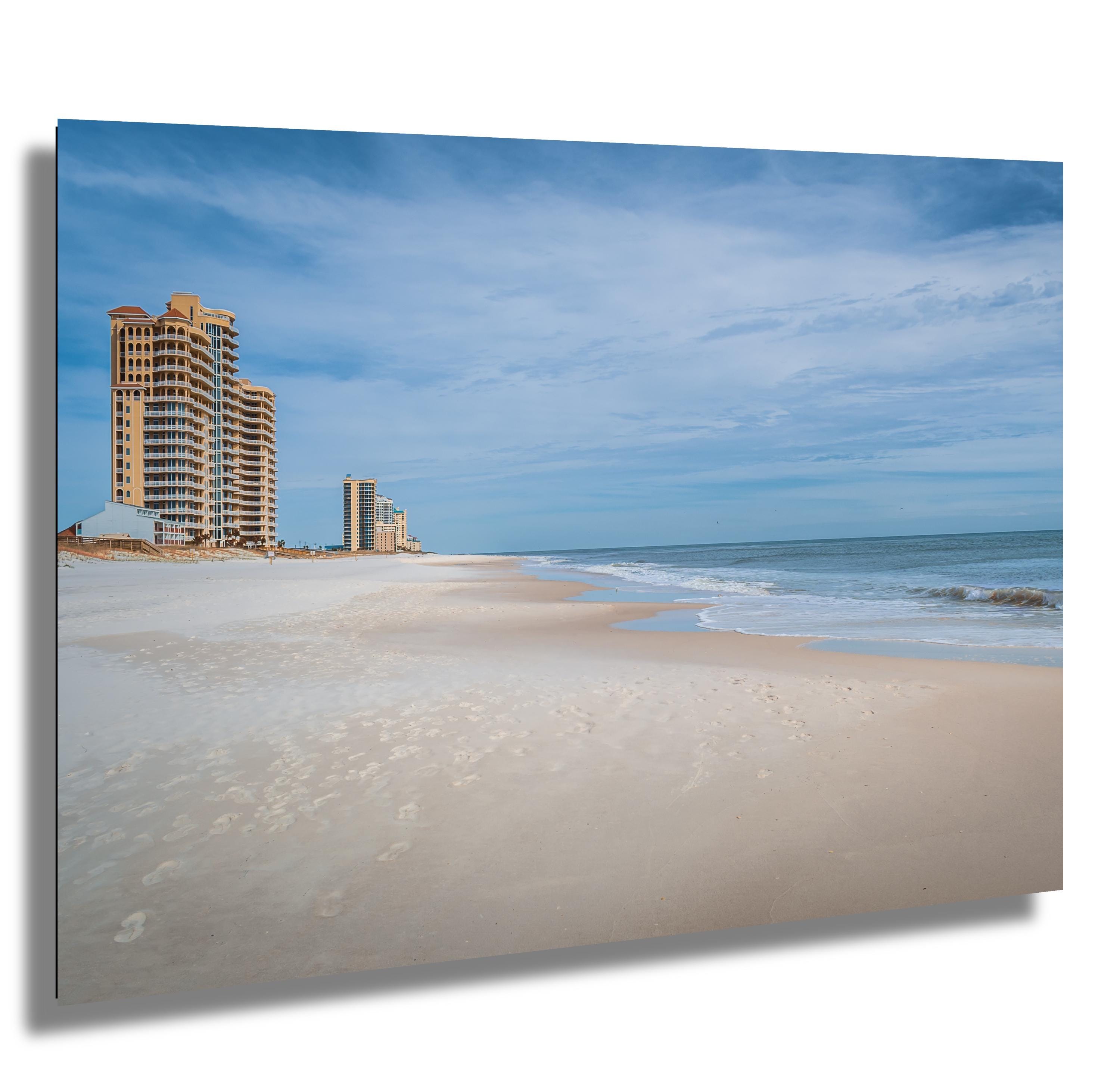 Quiet Perdido Key Beach with Lone Towers Florida Panhandle Winter Print Wall Art Photography Aluminum/Acrylic/Metal/Canvas Travel Decor