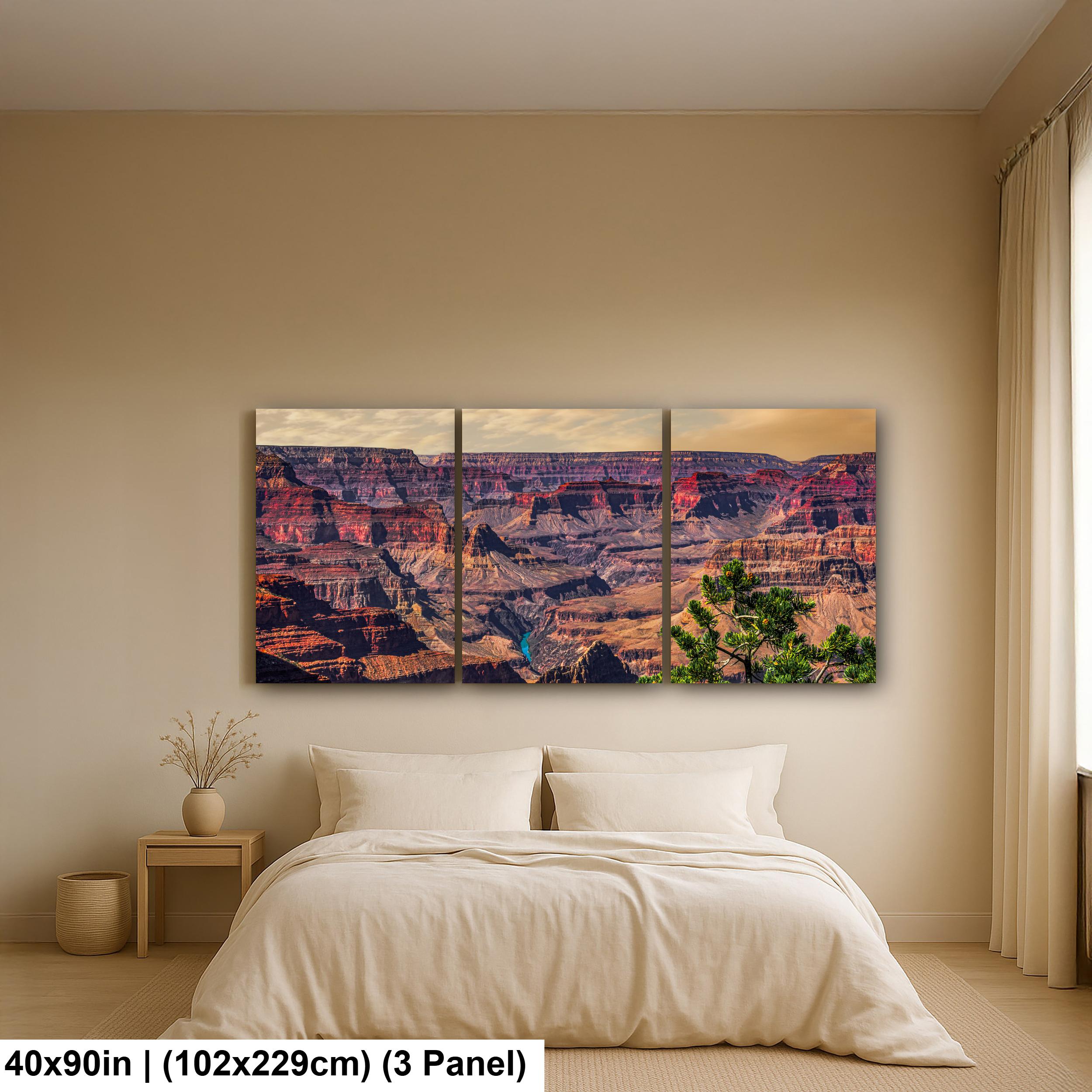 Grand Canyon Panoramic View, Colorado River Arizona Canyon Wall Art, Southwestern Landscape Photography Print