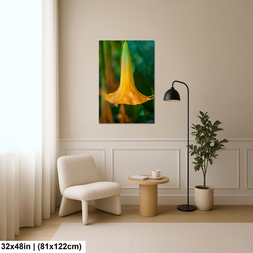 Golden Bell: Angel's Trumpet Flower Botanical Floral Photography Wall Art