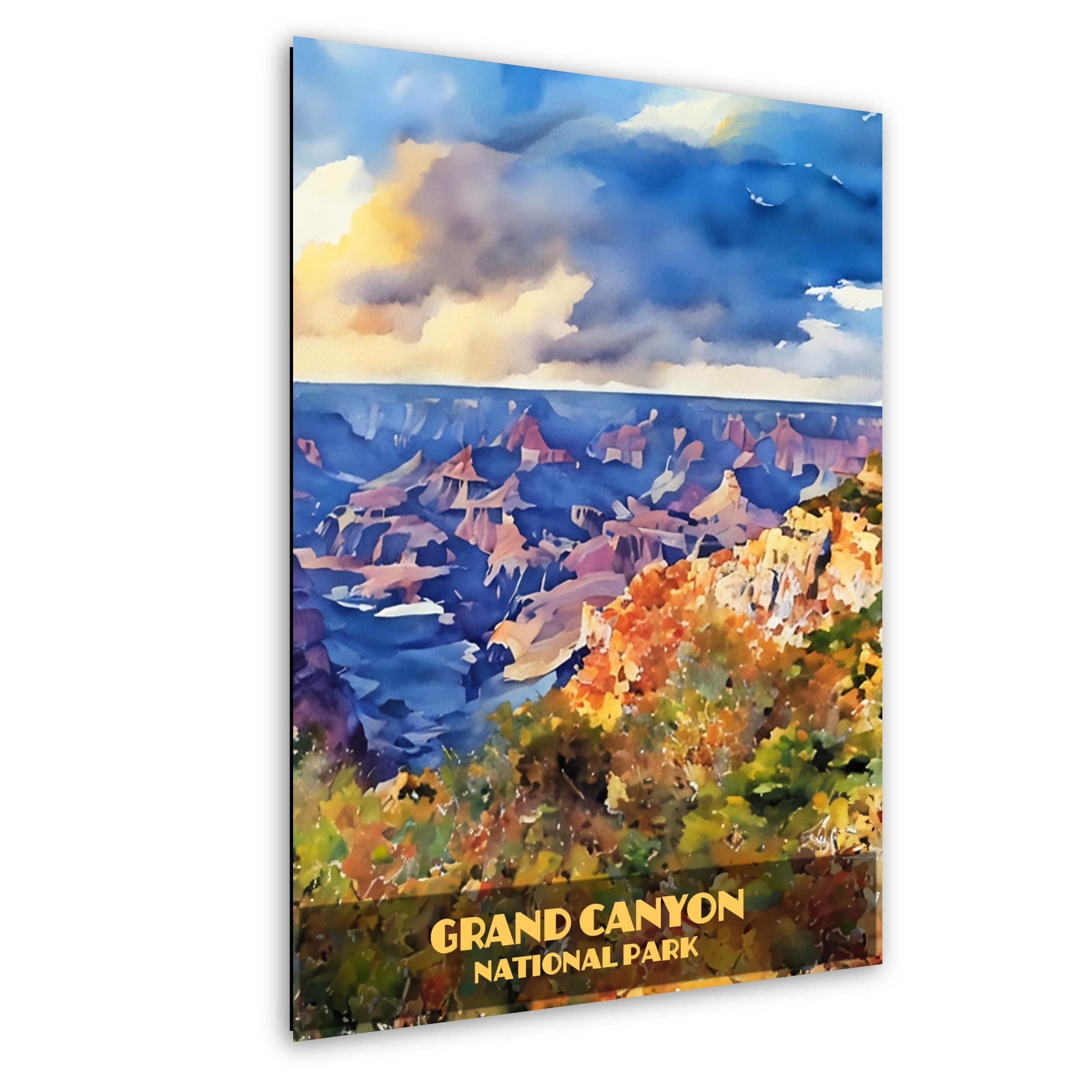 Grand Canyon National Park Poster: Stormy Arizona Landscape, Watercolor Style Wall Art