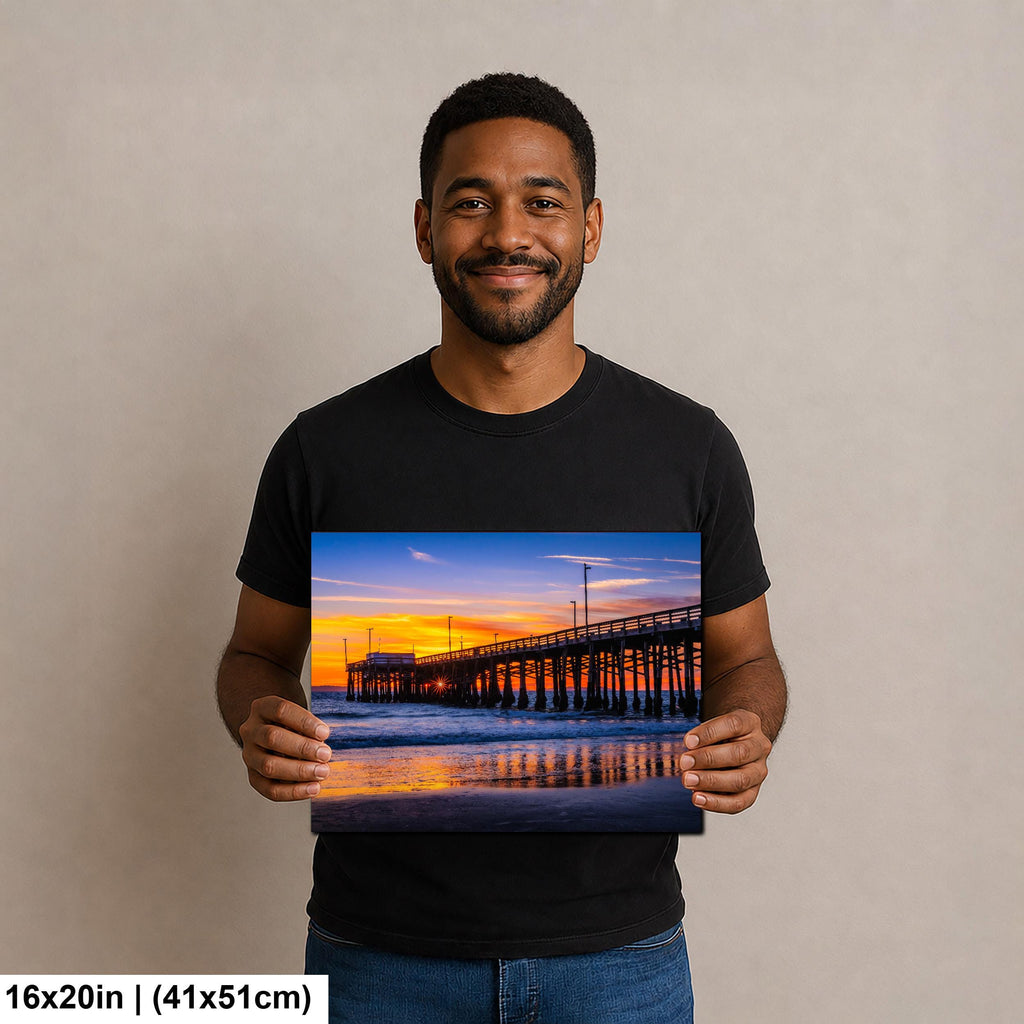 Shoreline Pier: Newport Beach California Ocean Sunset Photography Wall Art