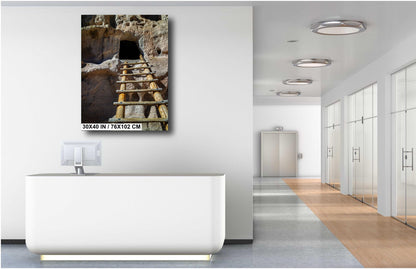 Ladders of Legacy: Exploring Bandelier National Monument Los Alamos New Mexico Wall Art Print Aluminum/Acrylic/Metal/Canvas