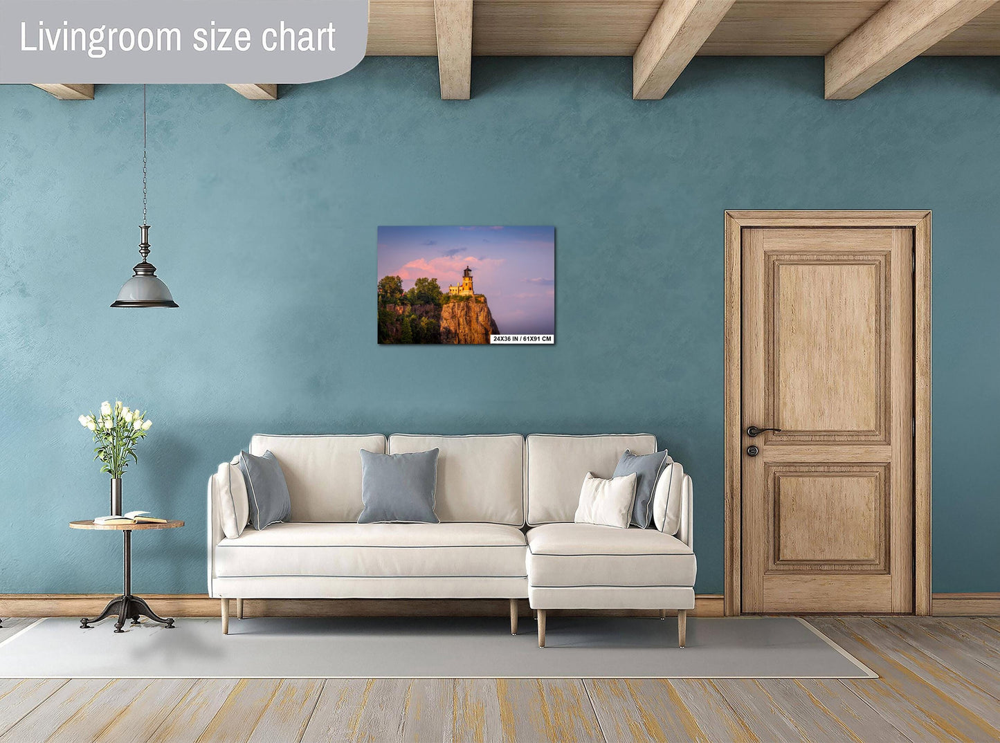 Split Rock Lighthouse Print – Minnesota Wall Art | Golden Hour Sunset Canvas