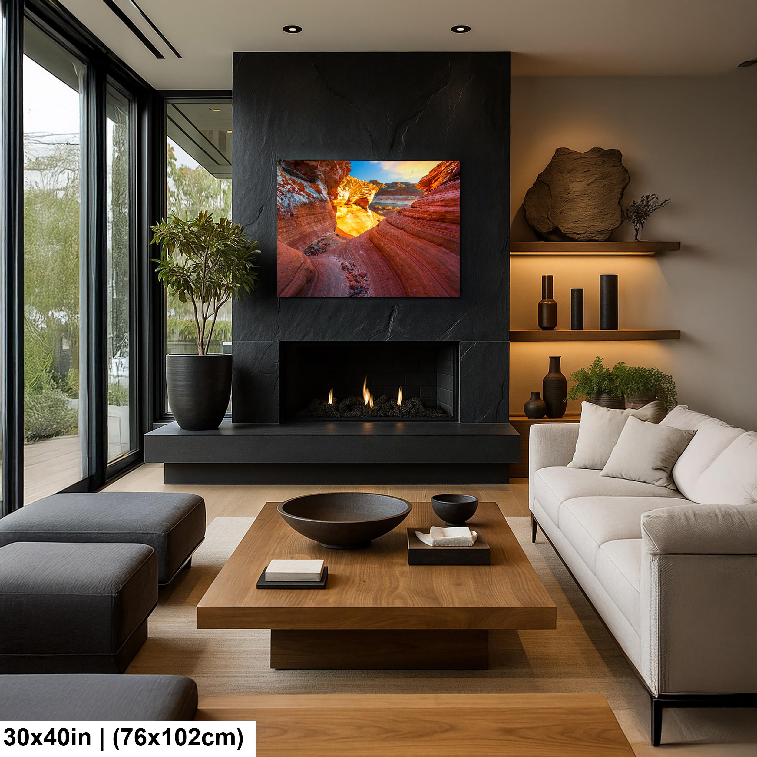 Lake Powell Golden Sandstone Glow Page Arizona Photography Print, Southwest Canyon Wall Art