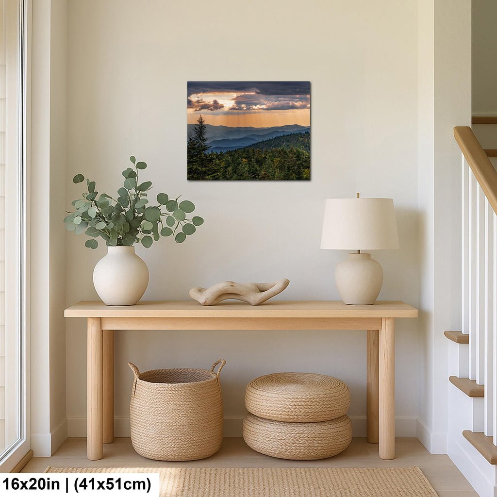 Mountain Sunbeams: Great Smoky Mountains Tennessee Landscape Photo Wall Art