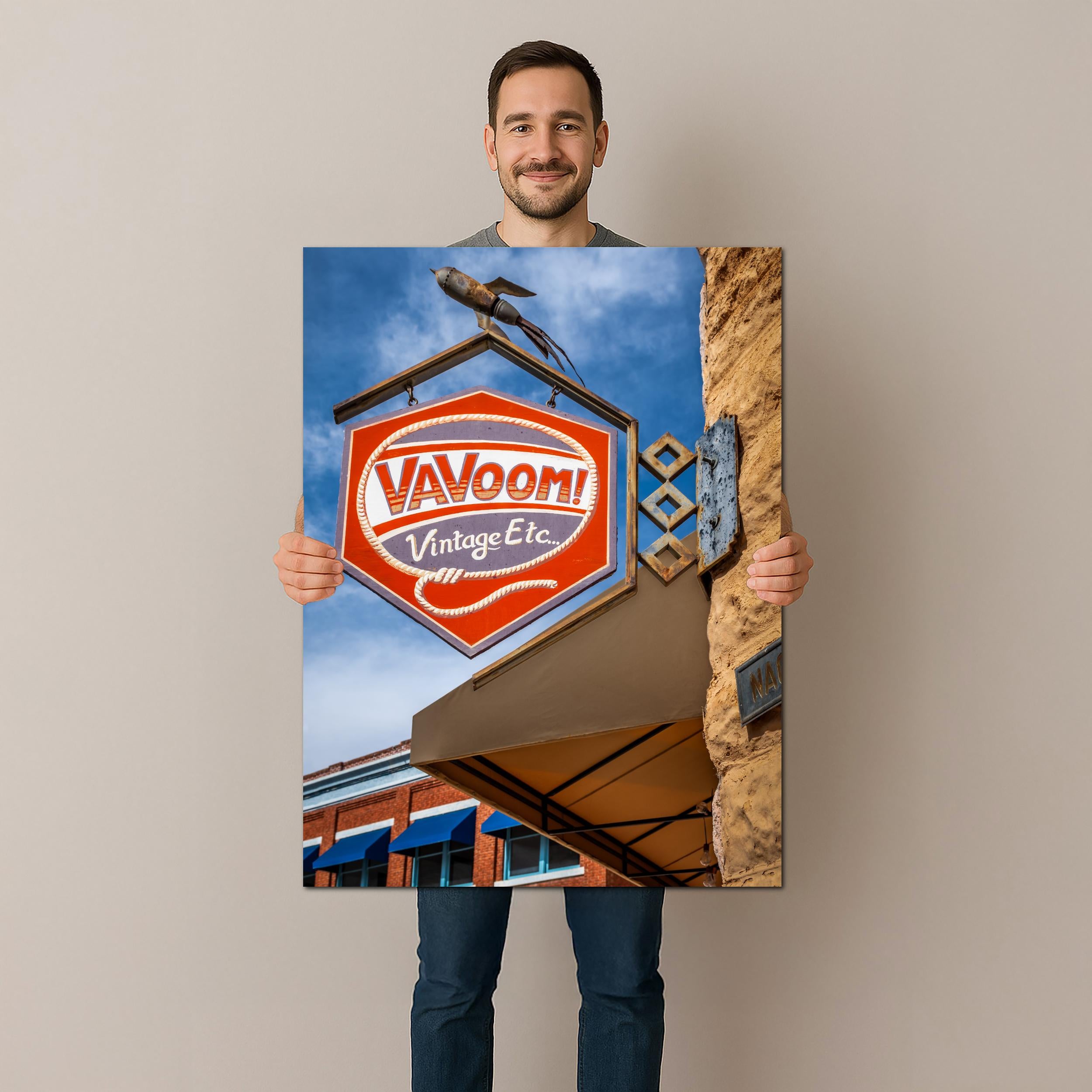 Bisbee VaVoom Vintage Sign Retro Storefront Arizona Photography Wall Art