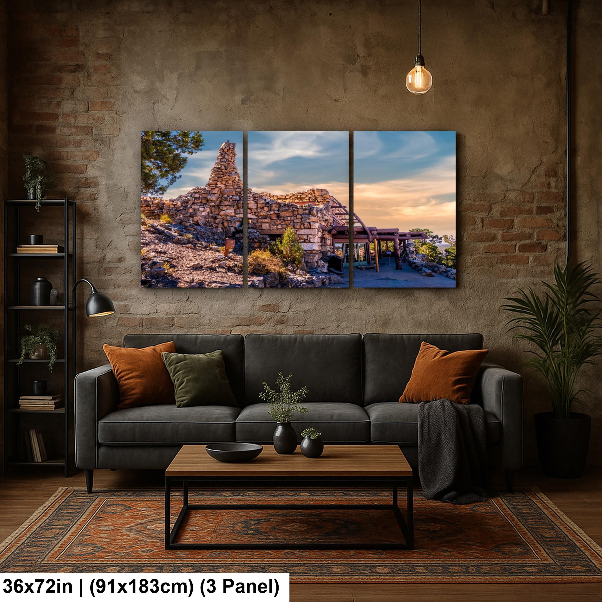 Desert View Watchtower Stone Building at Sunset - Grand Canyon National Park Arizona Photography Print