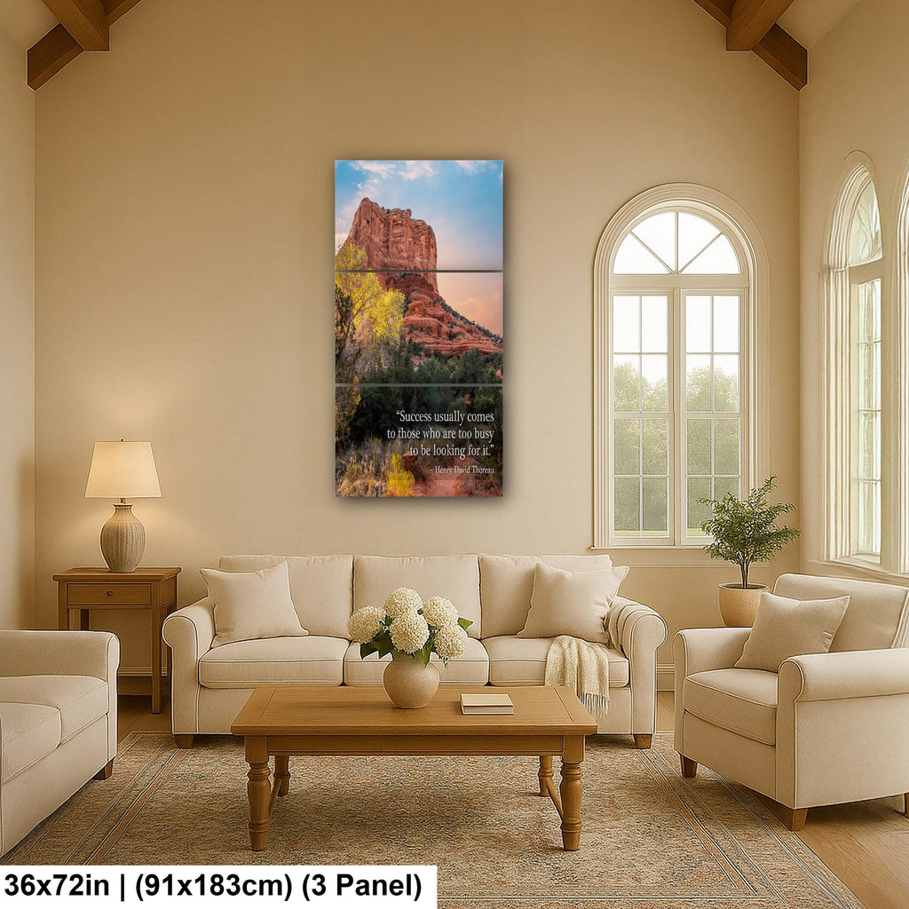 Sedona Red Rock Art – Thoreau Quote Print | Motivational Wall Decor Canvas