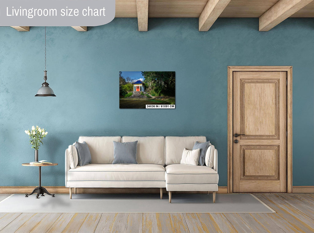 Avery Island Louisiana Buddha Shrine Pavilion Wall Art Photography Print, Jungle Gardens Pagoda, Southern Landscape Travel Gift Canvas