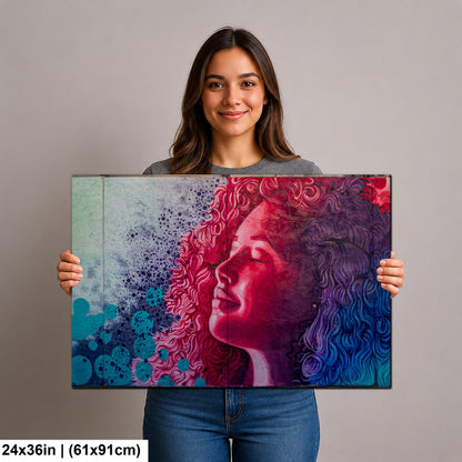 Tucson Mural - Woman with Flowing Hair Street Art, Urban Wall Art Photography Print, Arizona Graffiti, Colorful Pop Art Decor