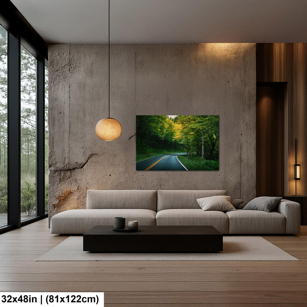 Forest Bend: Great Smoky Mountains National Park Road Photography Wall Art