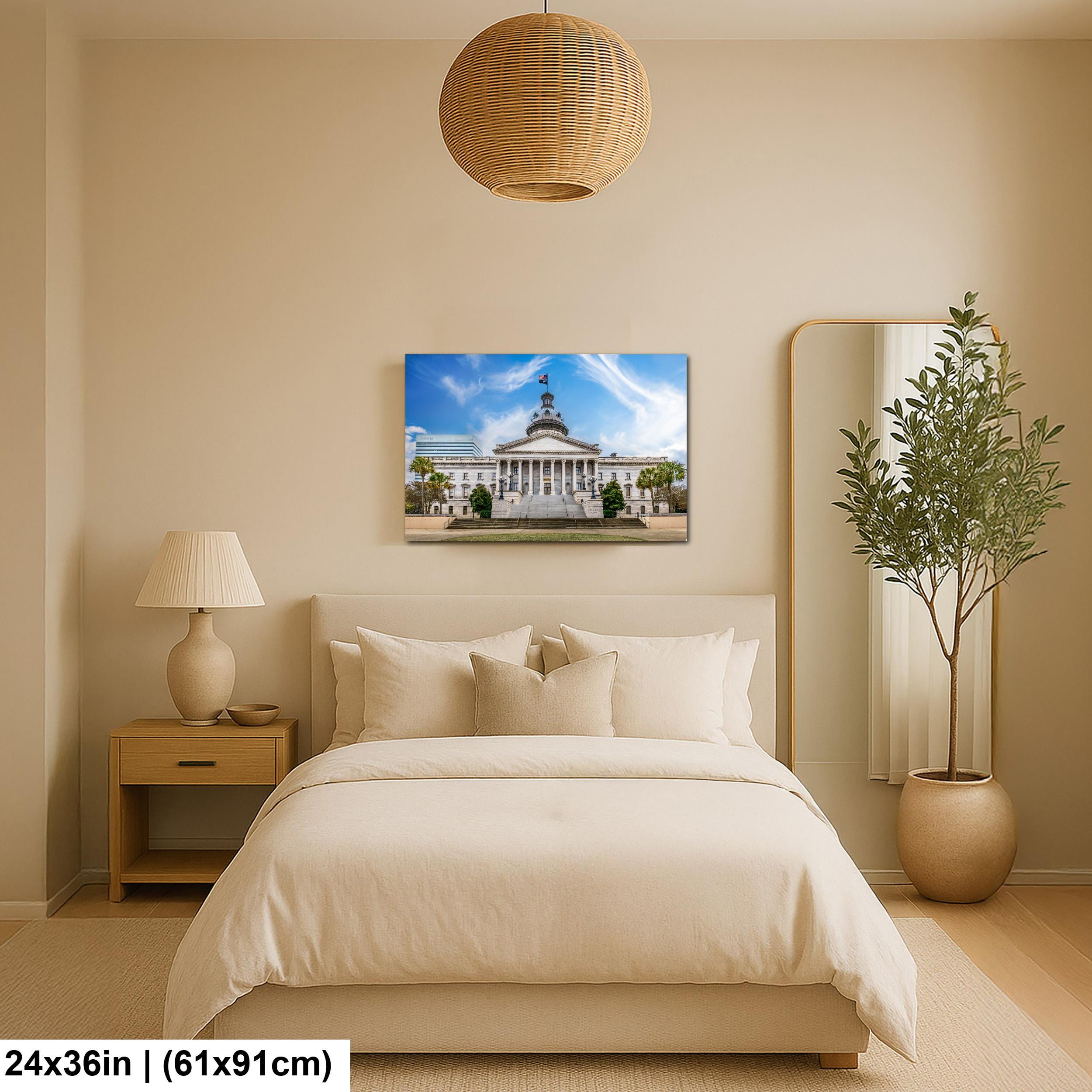 South Carolina State House Under Blue Sky, Columbia South Carolina Photography Print
