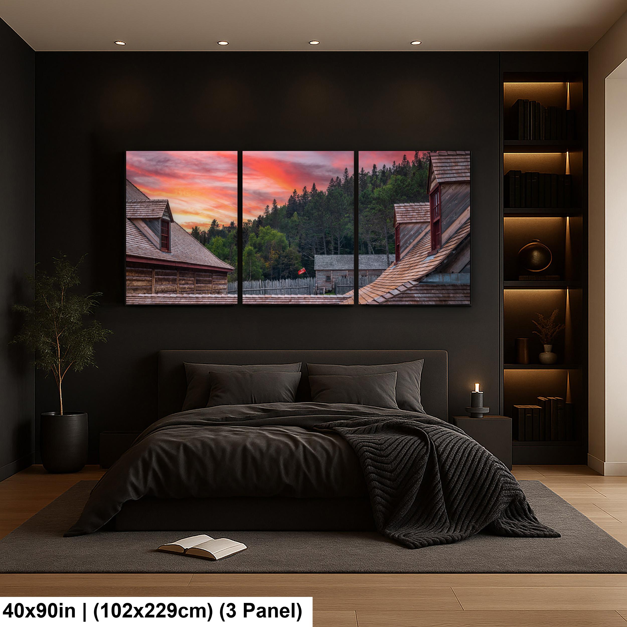 Grand Portage Historic Fort at Sunset Photography Print, Grand Marais Minnesota Wall Art, Rustic Cabin Decor
