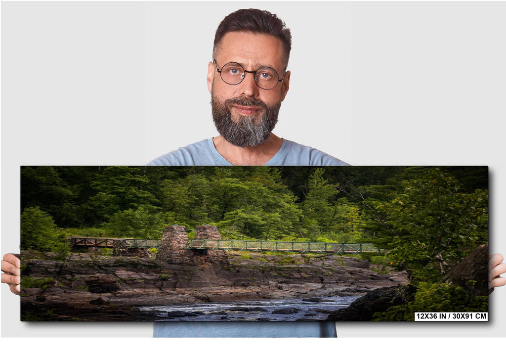 Swinging Bridge Jay Cooke State Park Minnesota Photo Print, Stone Pillar River Gorge Nature Wall Art Decor, Saint Louis River Travel Gift