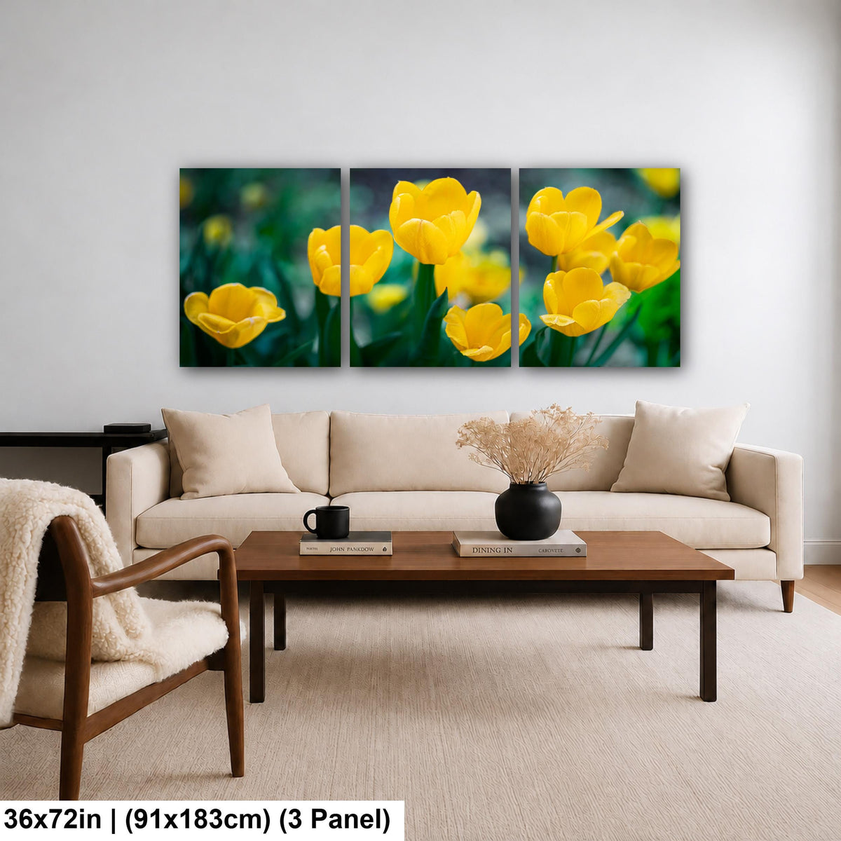 Sunlit Blooms: Yellow Tulip Flower Photography Botanical Floral Wall Art