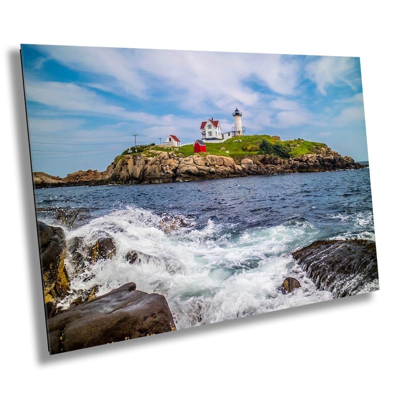 Beacon of Beauty: Nubble Lighthouse Cape Neddick Nautical Photography Print Wall Art