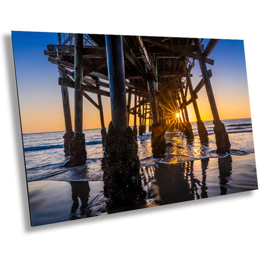 Beneath the Shadows of San Clemente Pier: Sunset Print Wall Art California Shoreline Seascape Photography Aluminum/Acrylic/Metal/Canvas