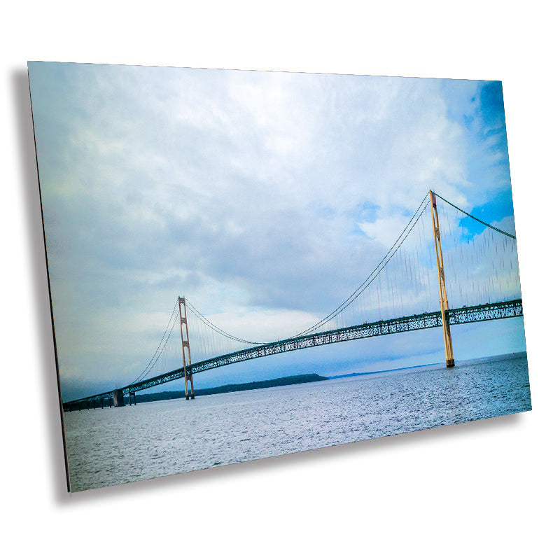 Bridging Time: Mackinac Bridge Michigan Architecture Seascape Photography Wall Art