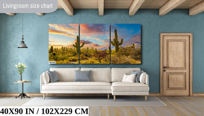 Sabino Canyon Cactus Sunset: Tucson Arizona Desert Photography Wall Art
