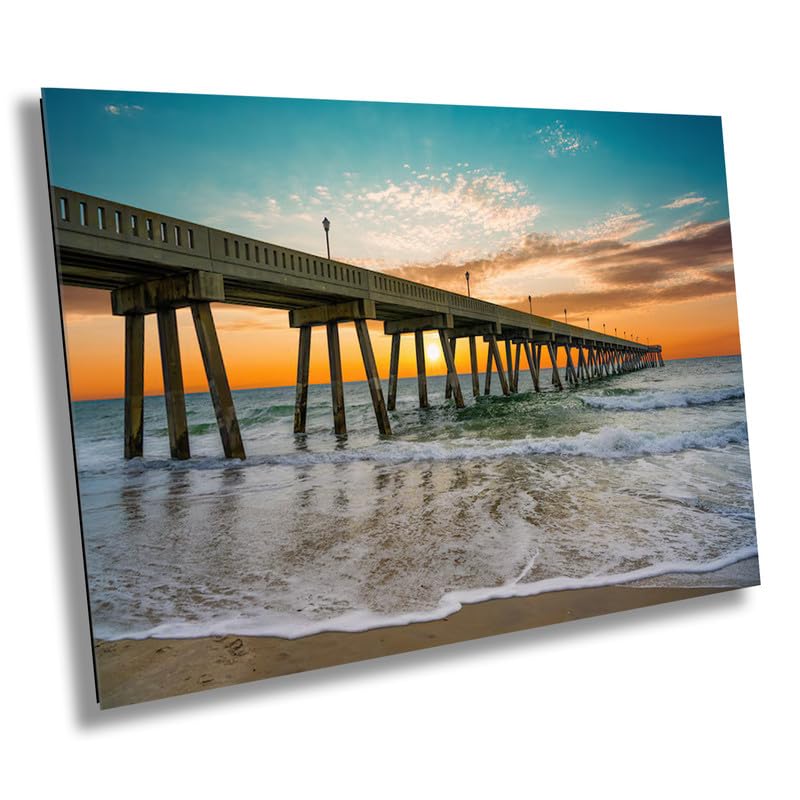 Coastal Awakening: Wrightsville Beach Photography Jonnie Mercers Fishing Pier North Carolina Architectural Seascape Wall Art