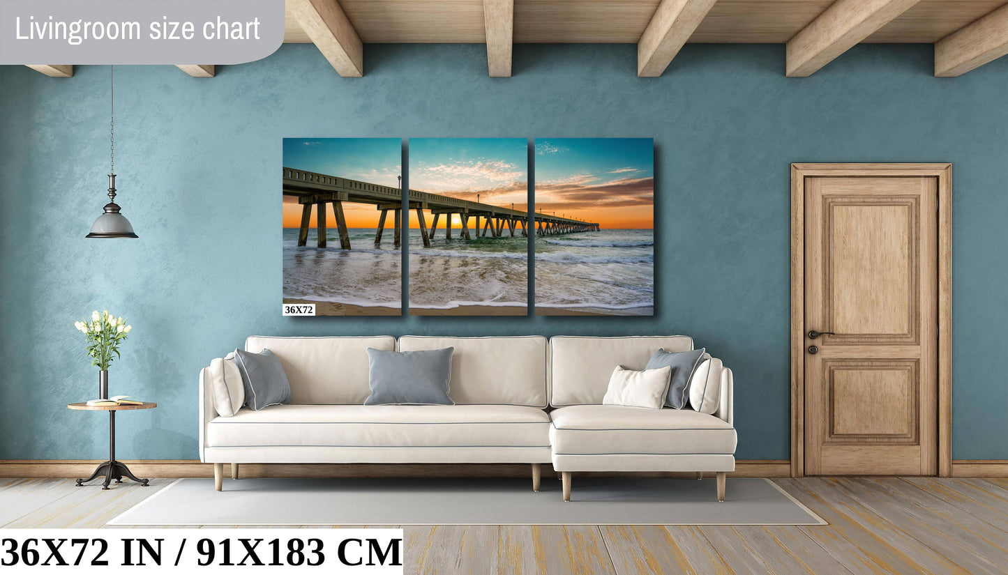 Coastal Awakening: Wrightsville Beach Photography Jonnie Mercers Fishing Pier North Carolina Architectural Seascape Wall Art