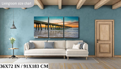 Coastal Awakening: Wrightsville Beach Photography Jonnie Mercers Fishing Pier North Carolina Architectural Seascape Wall Art