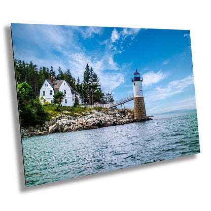 Coastal Charm: Isle au Haut Lighthouse Acadia National Park Nautical Print Wall Art