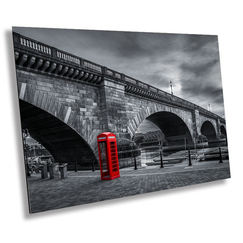 Red Phone Booth: London Bridge Photography Wall Art