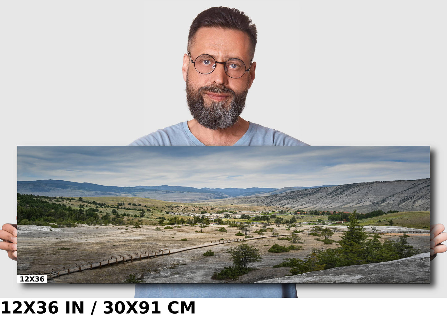 Frontier Sentinels: Mammoth Hot Springs Fort Yellowstone National Park Wall Art Yellowstone National Park Valley Metal Acrylic Print