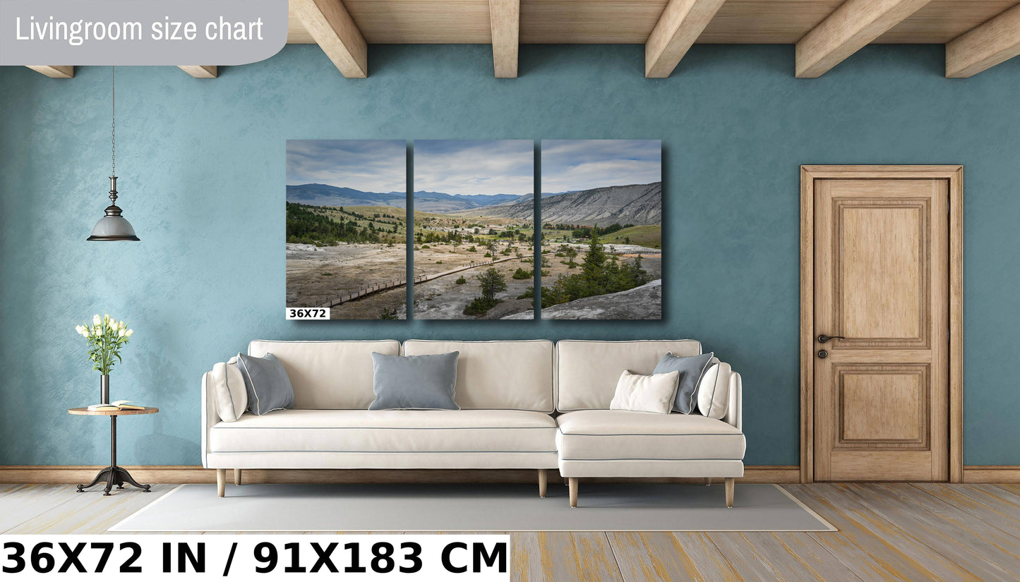 Frontier Sentinels: Mammoth Hot Springs Fort Yellowstone National Park Wall Art Yellowstone National Park Valley Metal Acrylic Print