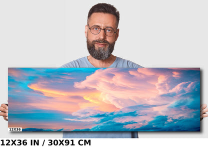 Heavenly Hues: White Sulphur Springs Montana Big Sky Photography Wall Art Metal Canvas Print Cloud Landscape