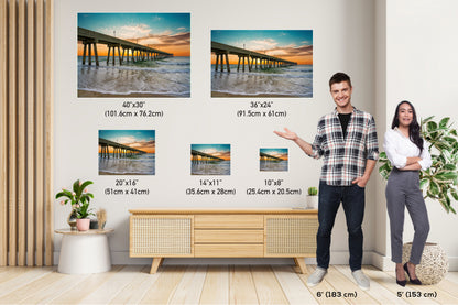 Coastal Awakening: Wrightsville Beach Photography Jonnie Mercers Fishing Pier North Carolina Architectural Seascape Wall Art